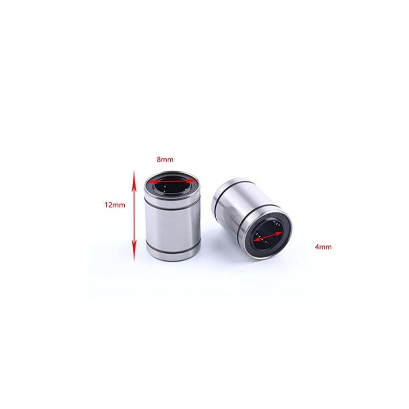 Edinstry LM4UU Linear Ball Bearing, Bore Dia 4 mm, OD 8 mm, Width 12 mm, Used for Mechanical Sliding Tables, CNC Machine Tools, 3D Printers, Silver 2pcs - Image 3